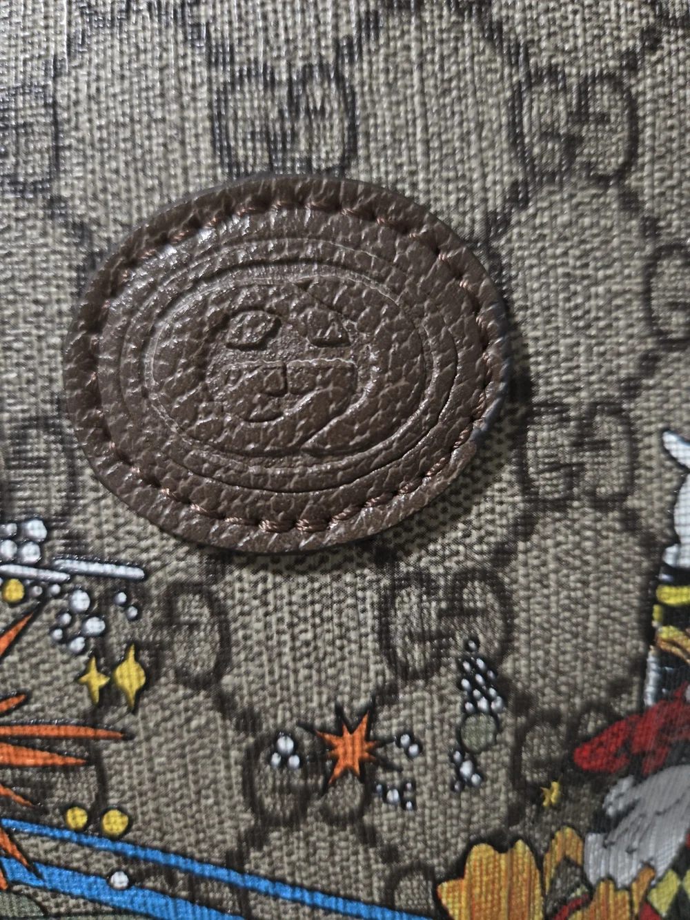 Gucci x Disney Donald Duck GG Canvas Backpack - Brown with Red & Blue Print